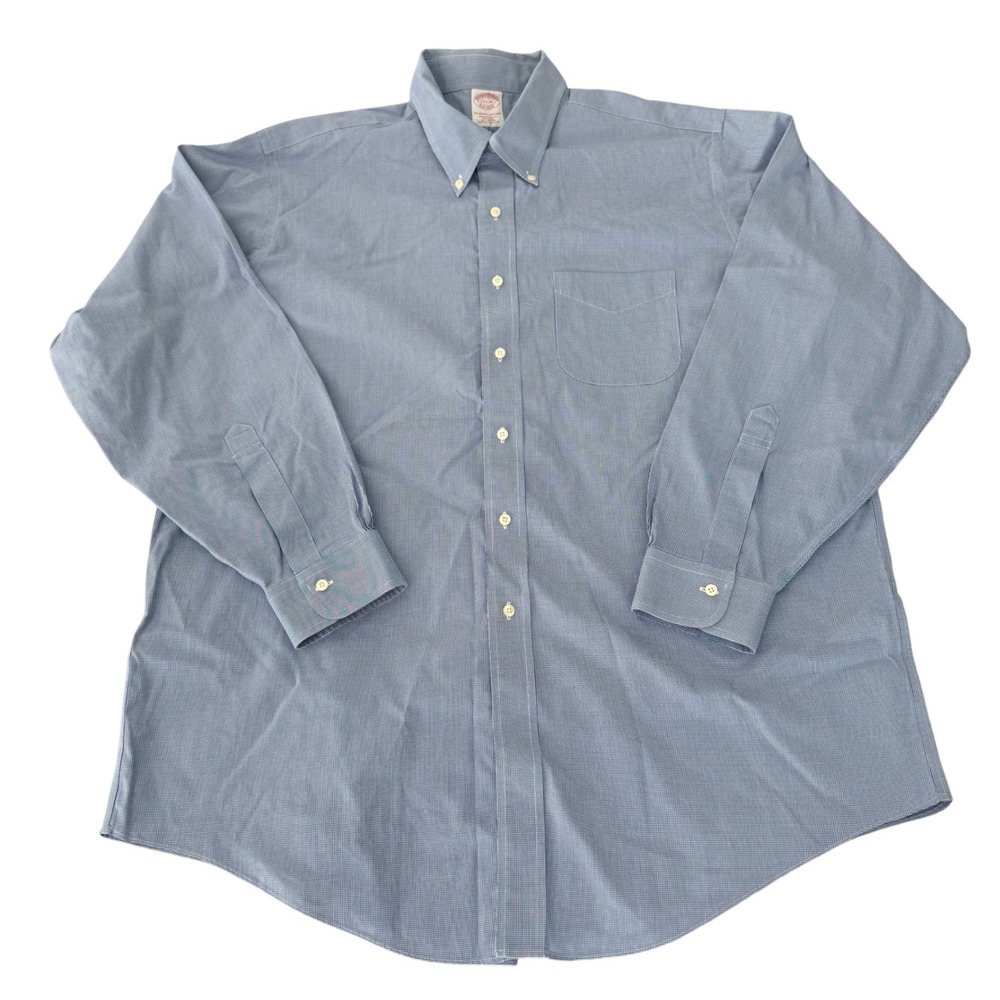 Brooks Brothers Men's Original Polo‎ Fit Button Up Dress Shirt No Iron 17 1/2 XL